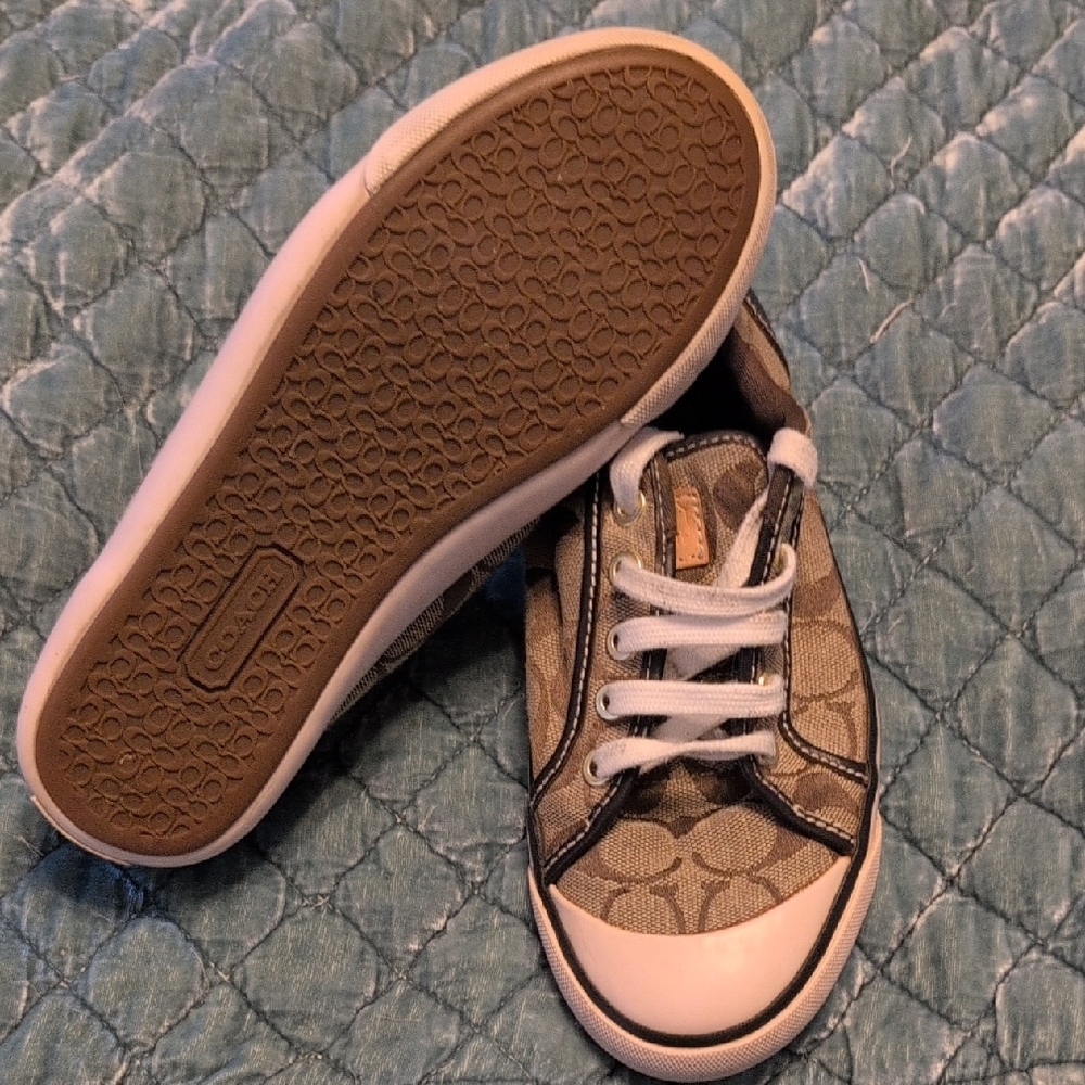 Coach Brown and Caramel Signature Women's Sneakers - Picture 2 of 4